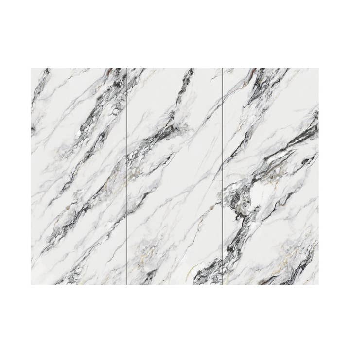 Panneaux SPC en marbre hautement brillant de qualité supérieure (jusqu'à 3 pièces en continuité) Taille : 1220 x 2440 x 4 mm (Lot de 3) pour la vente par ENER-J