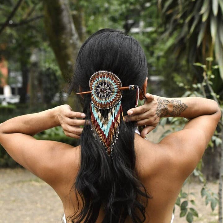 Tiara - Elegant Beaded Hair Barrette - for wholesale by Mother Sierra