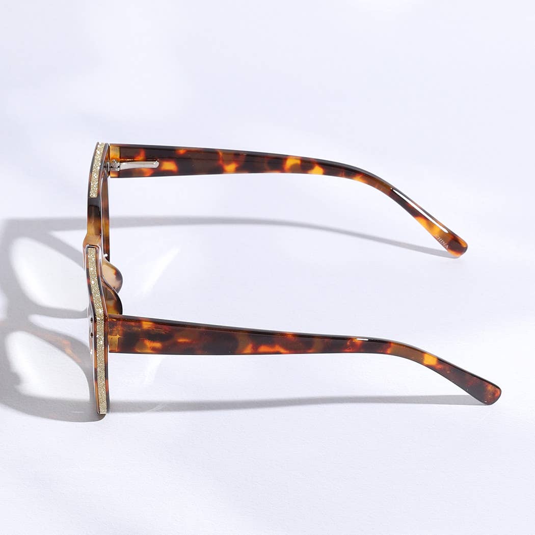 12 ASSORTEREDE FARVER Bred ramme Glitter Side Fashion læsebriller for engroshandel på Faire4