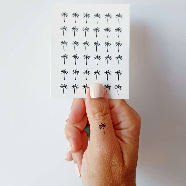 mini palm tree temporary tattoo for wholesale by encredelicate