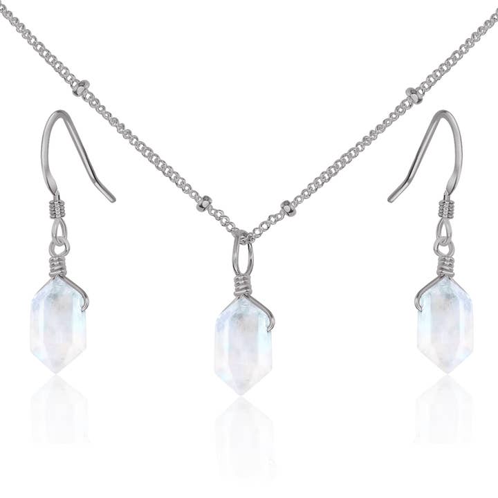 Luna Tide - Wholesale Jewellery set - Rainbow Moonstone Double Terminated Crystal Jewellery Set17