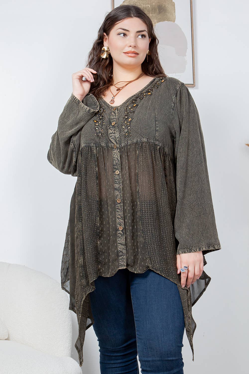 Young Threads - Wholesale Tunic - Women's - Bohemian Rhapsody: Stonewashed Rayon Women Top16