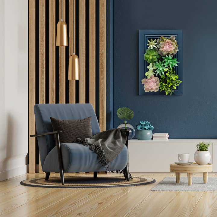 K-Cliffs – wholesale Sculpture – DIY Kit Artificial Succulent Wall Art Wood Frame with Plant13