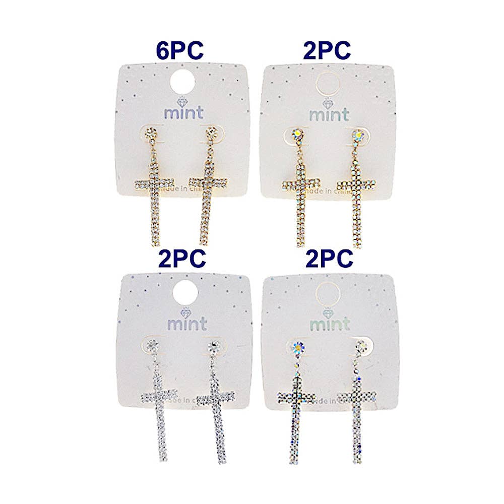 Atlas Fashion - Wholesale Dangle Earrings - Slim Cross Earring1