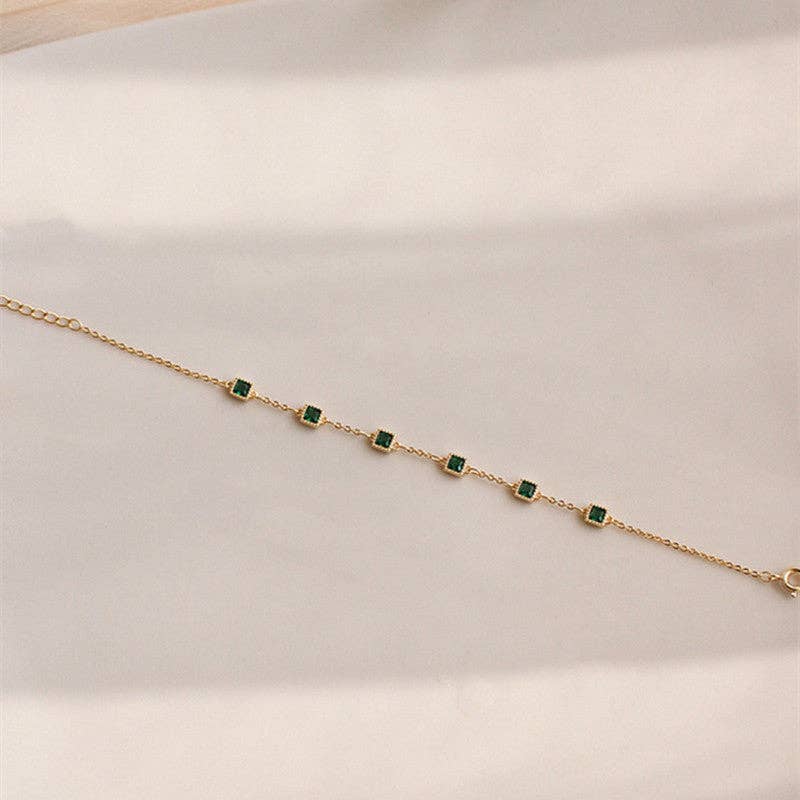 Perimade & Co. LLC - Wholesale Link & Chain Bracelet - Green Color Gemstone Wedding Bracelet in 925 Sterling Silver2