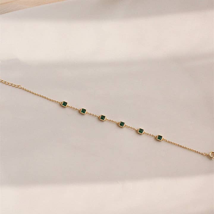 Perimade & Co. LLC - Wholesale Link & chain bracelet - Green Color Gemstone Wedding Bracelet in 925 Sterling Silver2