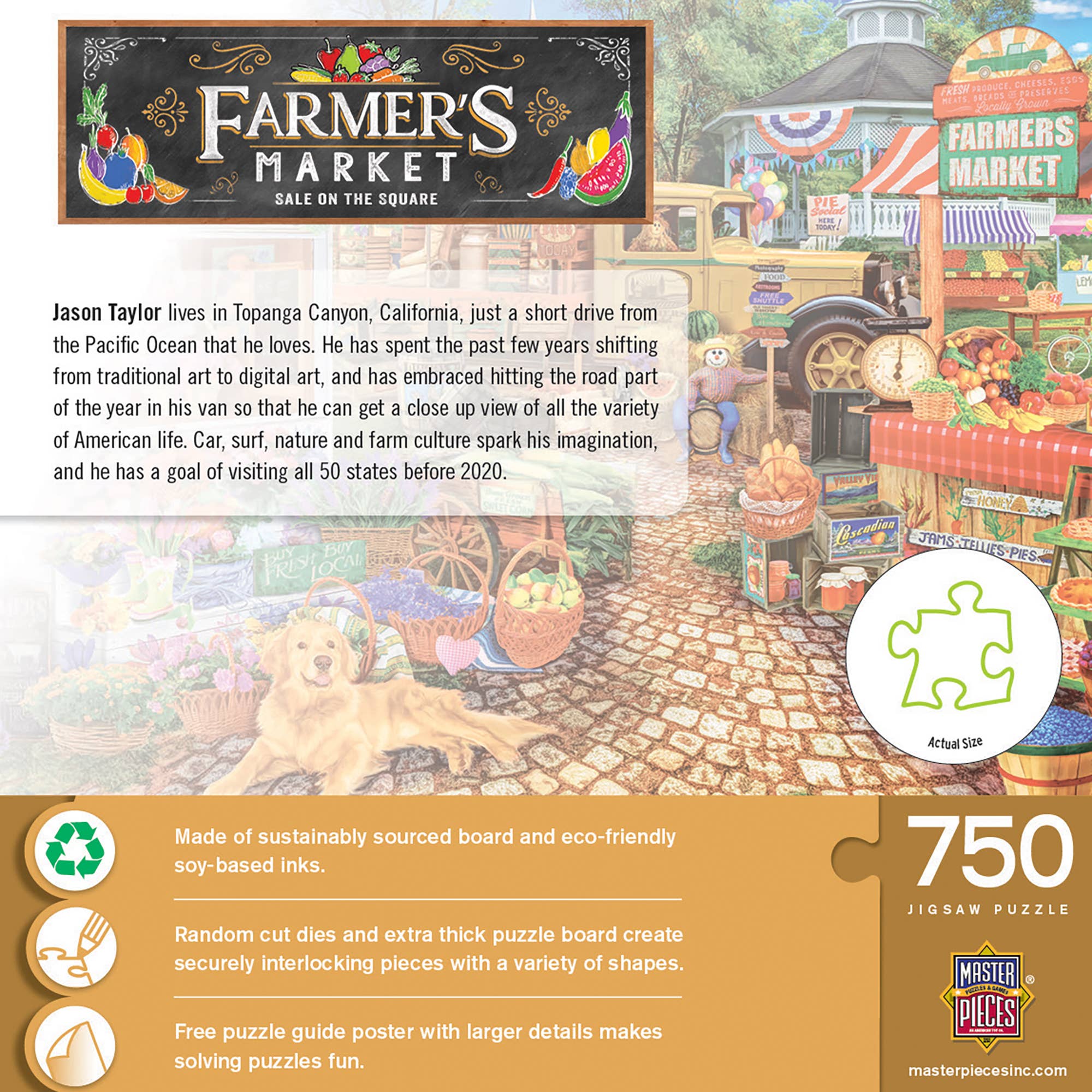 Masterpieces Puzzles - Wholesale Puzzle - Adult - Farmer's Market - Sale on the Square 750 Piece Puzzle2