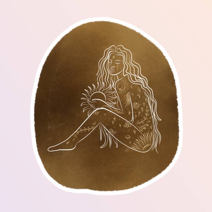 Hexe Gold Göttin Aufkleber, Witchy Vibes für den Großhandel von Sorry Not Sorry Co