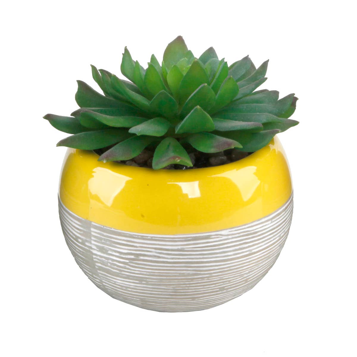 Flora Bunda Inc - Wholesale Succulent - Faux Succulent in Ceramic Bowl Planter0