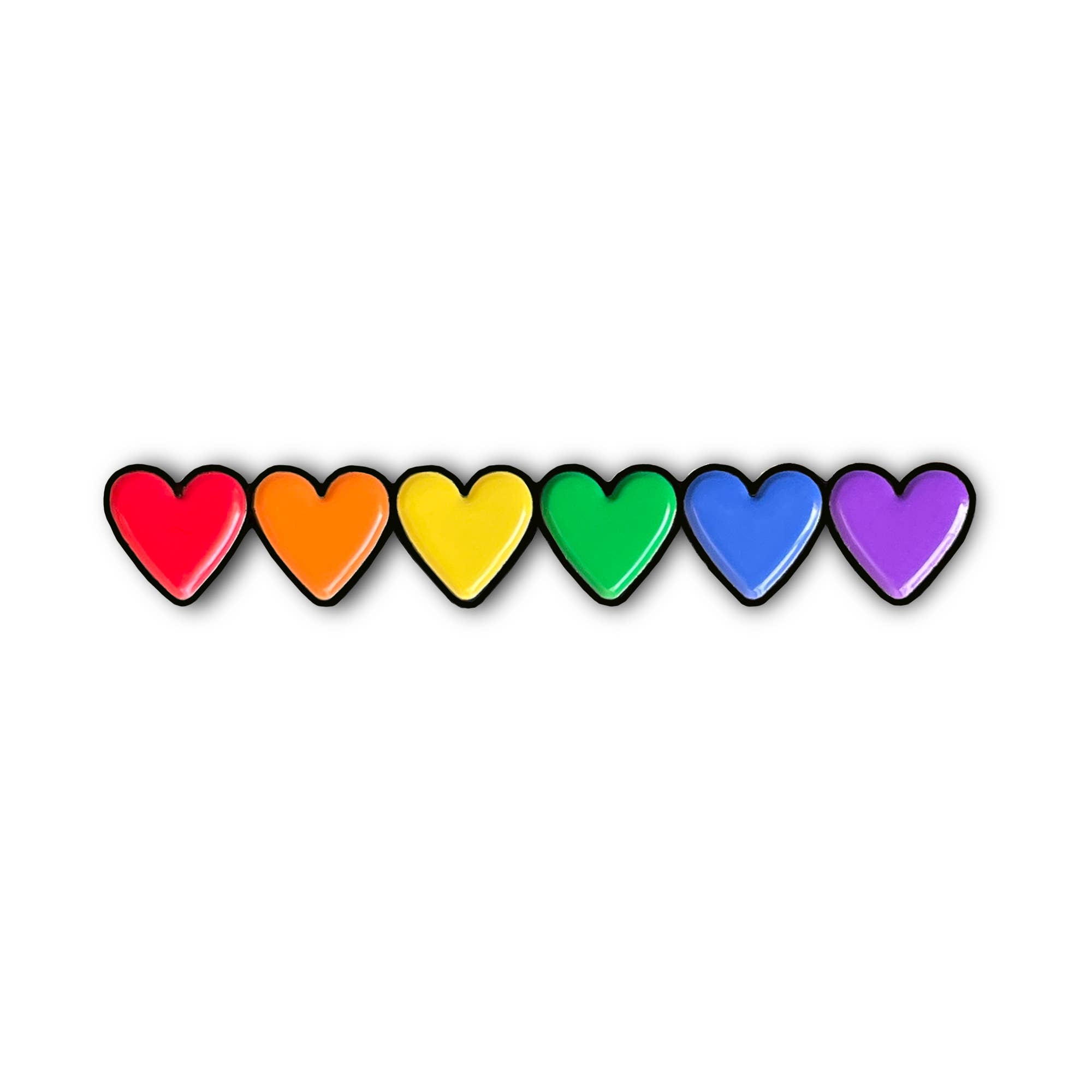On Point Pins – Engroshandel Reversnål/knap – Rainbow hjerter LGBTQ Pride Ally revers emalje pin1