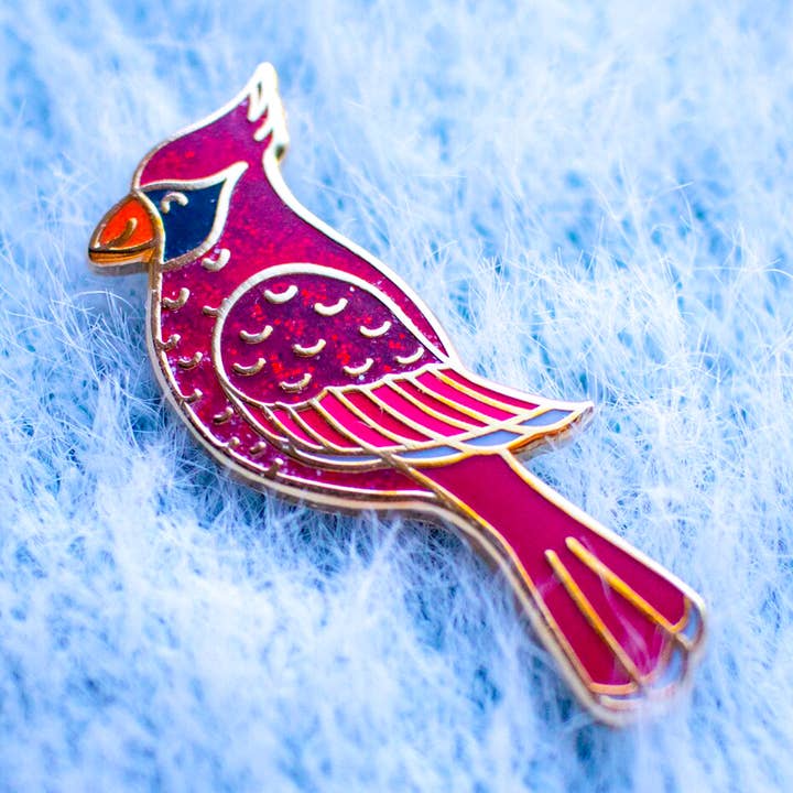 Cardinal Pin | Bird Accessories | Cardinal Enamel Pin for wholesale by Chelzart