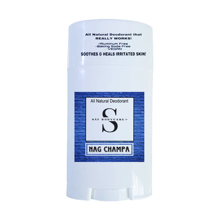 Nag Champa Natural Deodorant, Aluminum Free, Plant-Based for wholesale by SĀF Body Care