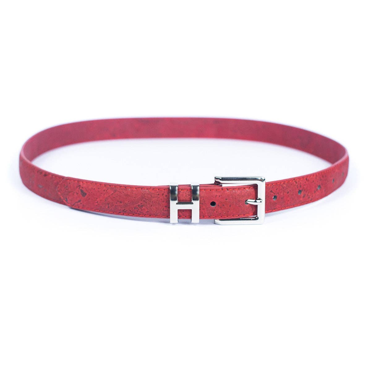 Meninas Bonitas Cork – wholesale Belt – Women's – Double-Sided Cork Belt with H Logo Design, Women's Silver L-10048