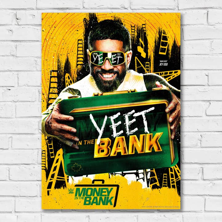 Themed - Wholesale Poster - WWE Print - Money in the Bank Jey Uso Yeet Poster Wrestling Wall Art1