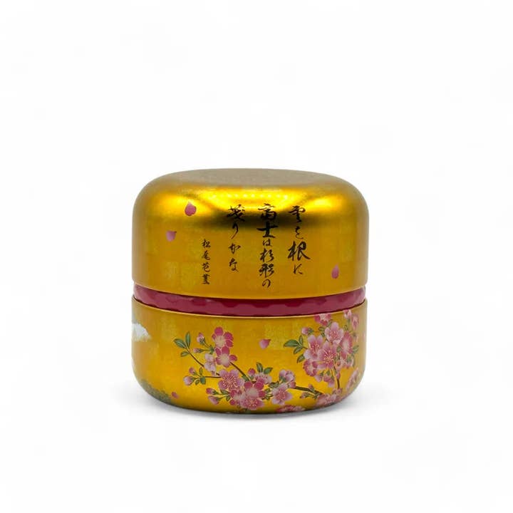 Inoue Tea - Wholesale Canister - Mt Fuji Gold Metal Tea Canister - Japanese Chazutsu