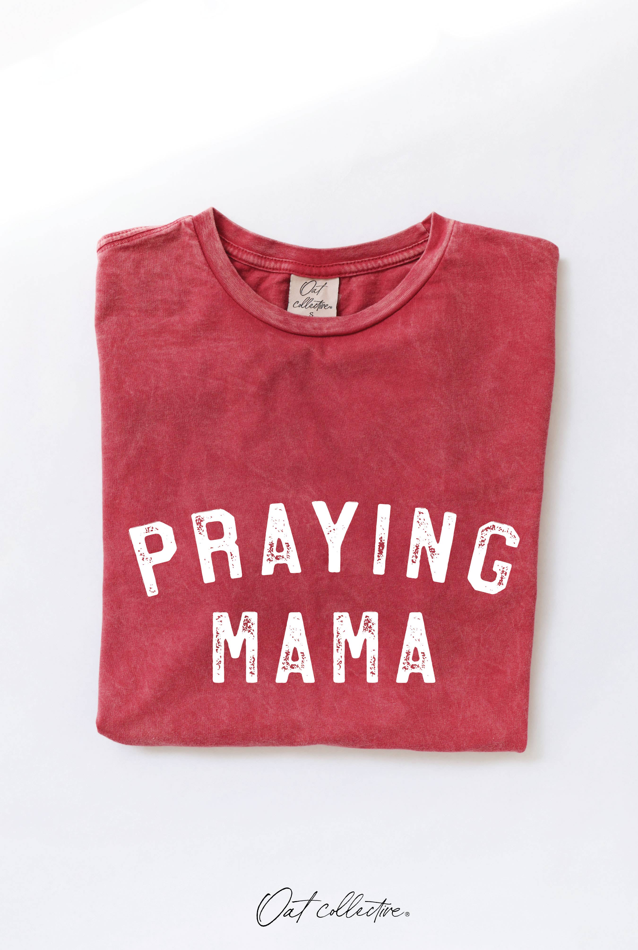 OAT COLLECTIVE - Wholesale Screen Printed T-Shirt - Women's - PRAYING MAMA  Mineral Graphic Top0