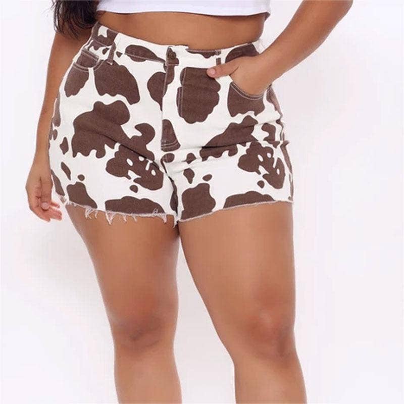 Rosa Clothing - Wholesale Shorts - Women's - Summer cow tie-dye straight shorts2