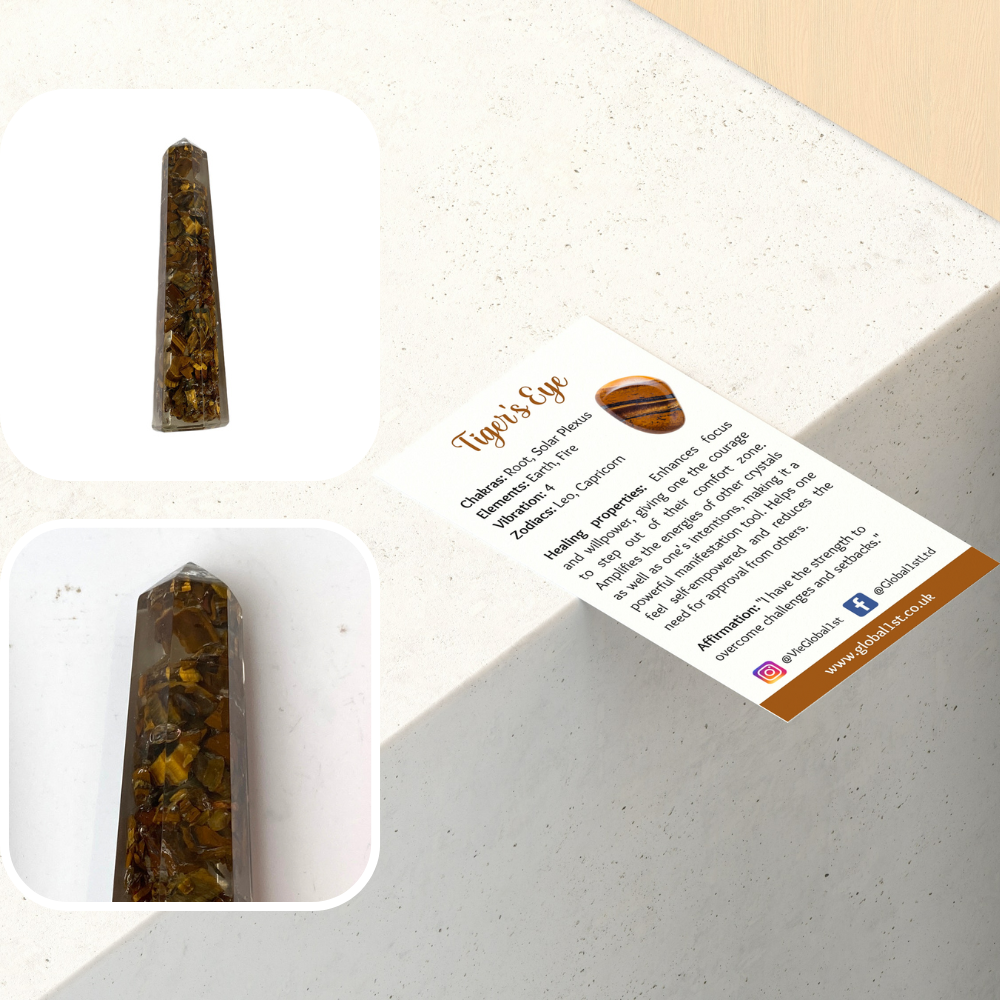 VIE - Vente Pierre et cristal de spiritualité - Tour obélisque en orgonite, 10-12 cm17