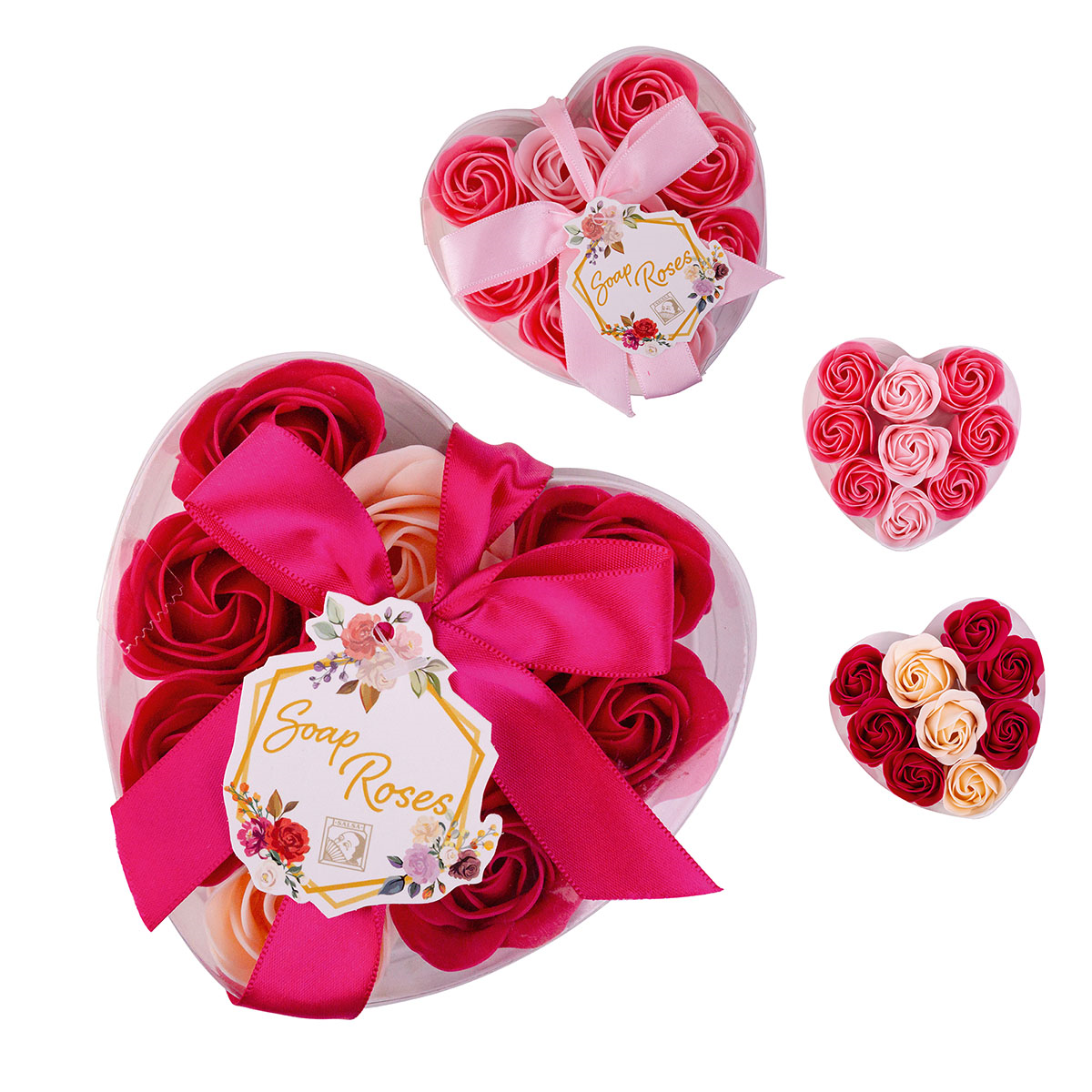 VewoTex – Bomba de banho/efervescente por atacado – Rosas de banho » Caixa coração com rosas de sabão » Confetti de banho » 9 peças no conjunto de 3 g cada (vegan)2