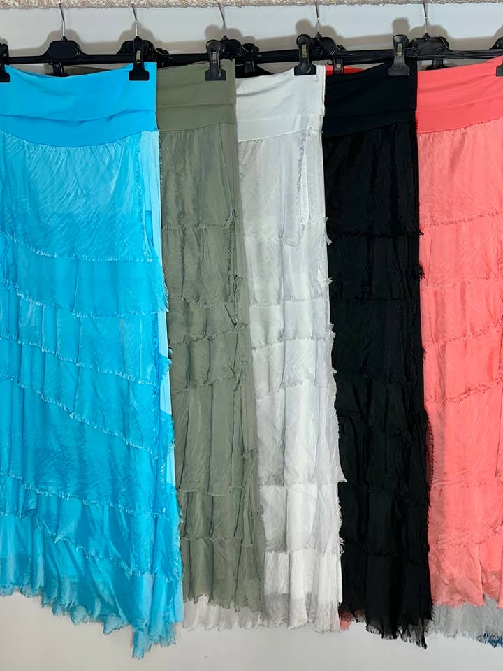 Karamel Collection - Vente Jupe – femme - Jupe en soie à volants
Aucun tarif ne sera ajouté15