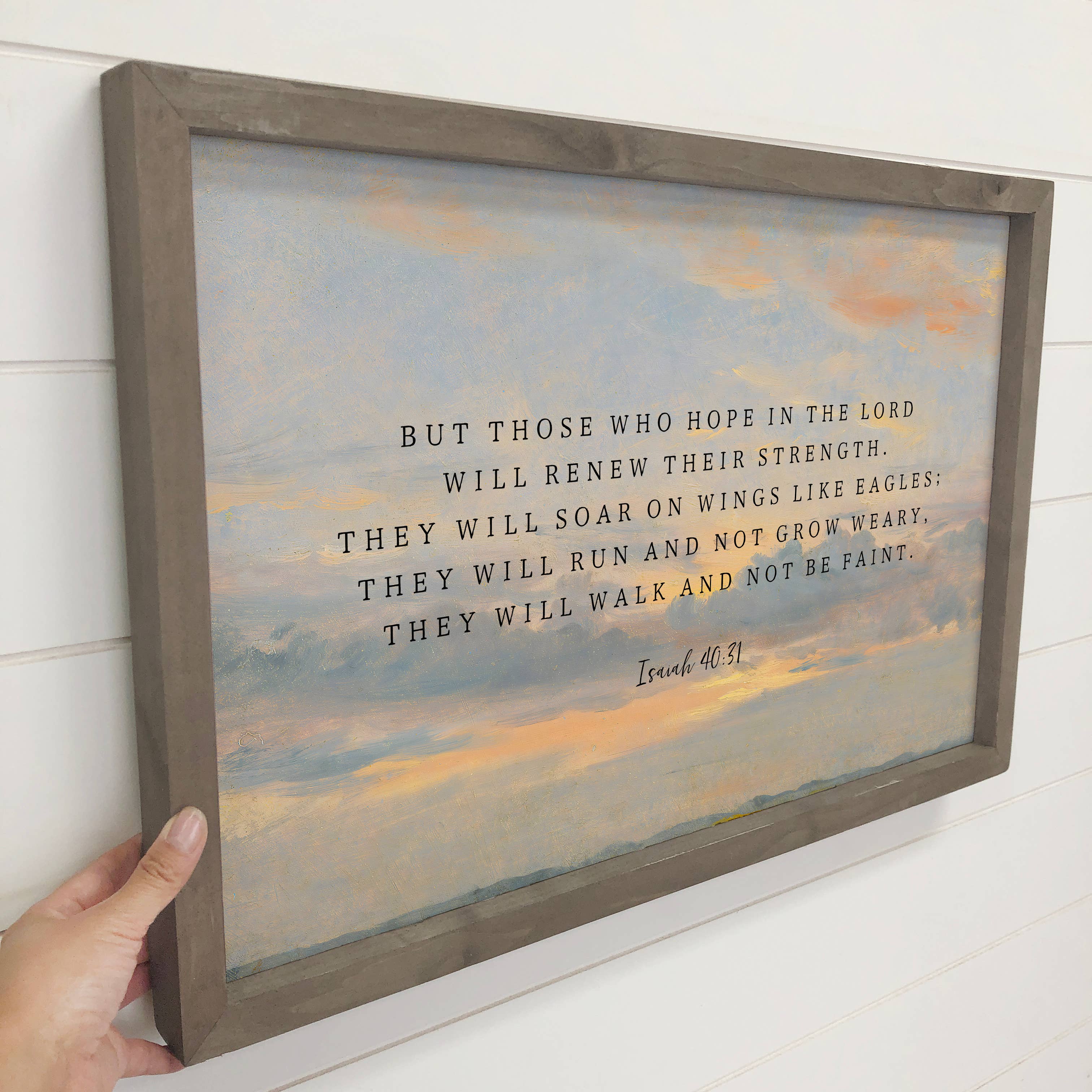 Hangout Home - Wholesale Sign - Cloud Isaiah Scripture - Living Room Wood Framed Wall Decor1