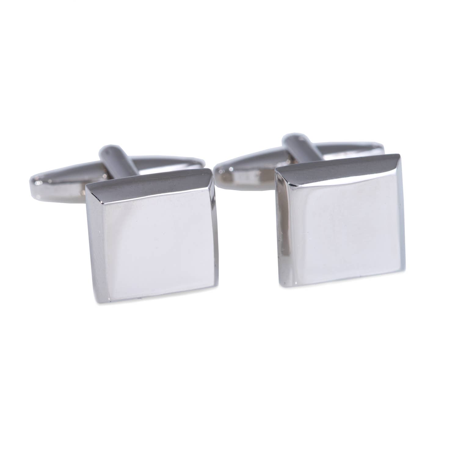 BeyBerk International - Wholesale Cufflinks - Rhodium Plated Square Cufflinks0