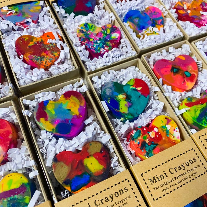 Art 2 the Extreme® - The Original Rainbow Crayon® - Wholesale Crayons - Kids & Baby - Mini Heart Original Rainbow Crayon® Boxed Set of 42