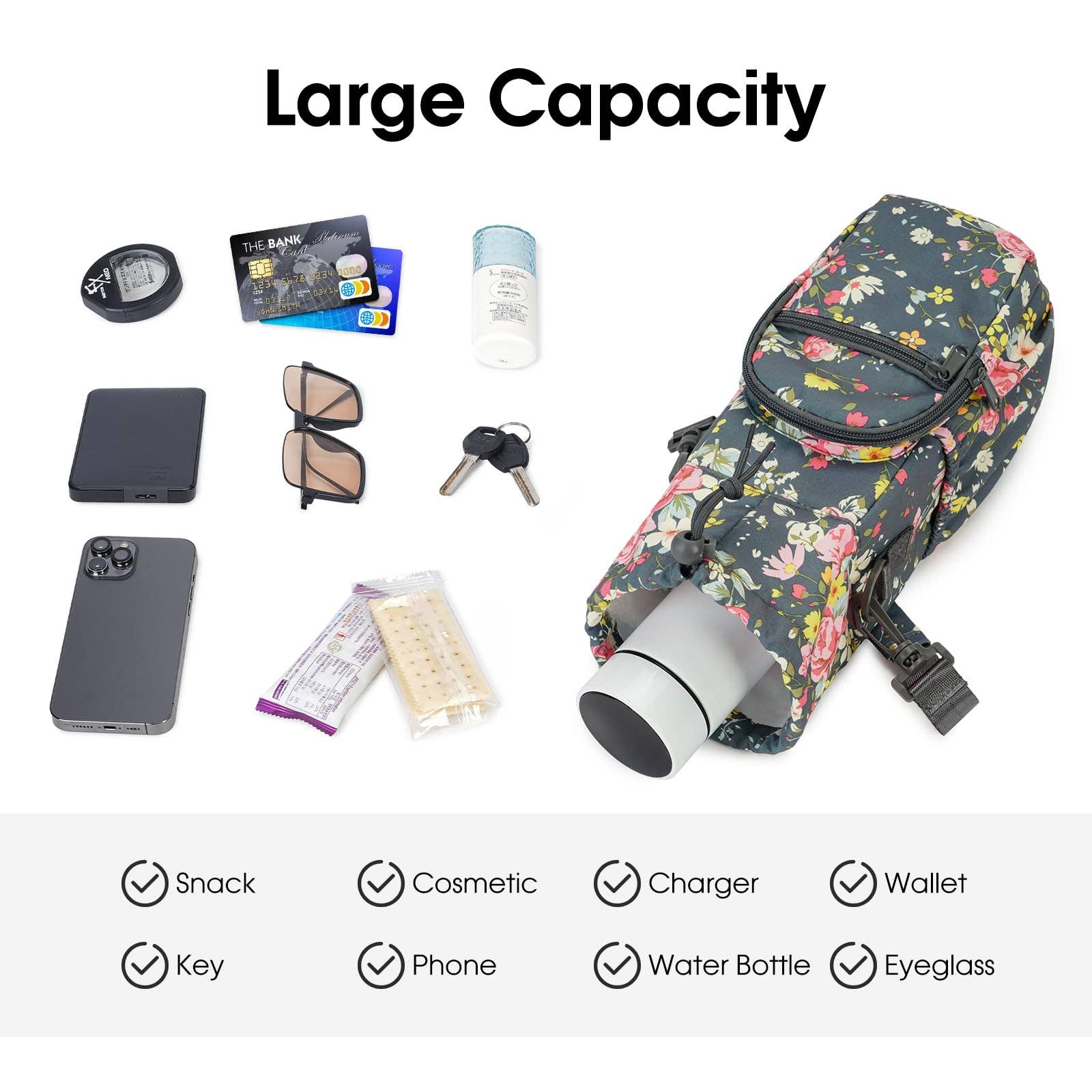 wandf - Wholesale Bottle Rack/Holder - Insulated Water Bottle Holder with Strap and Phone Pocket56