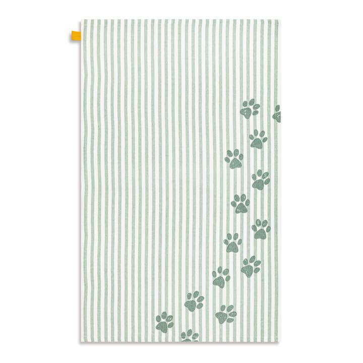 DEMDACO - Wholesale Dishcloth - Paw Print Stripe Cotton Twill Kitchen Towel - 17x28in