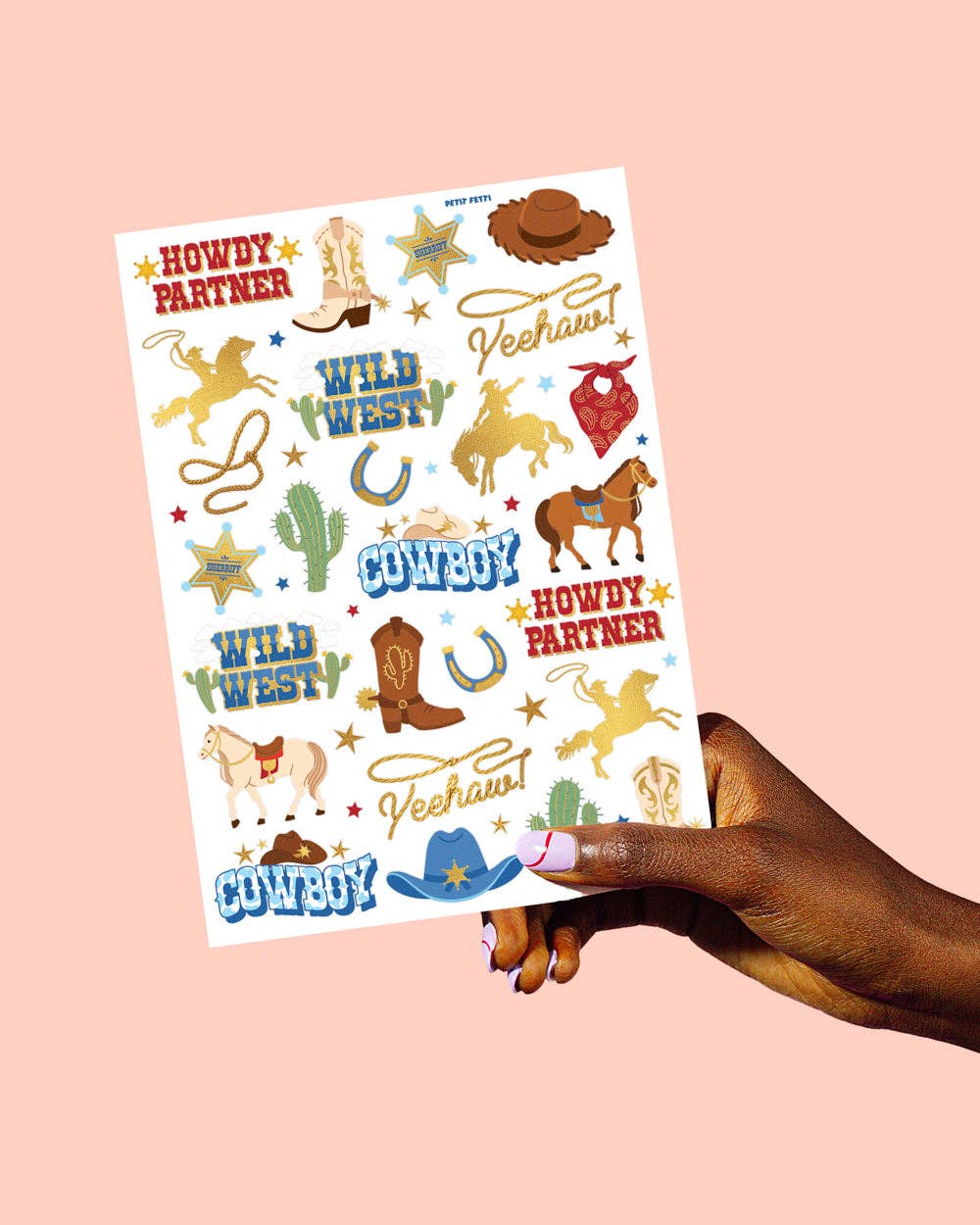 Petit Fetti - Wholesale Temporary Tattoo - Kids - Wild Wild West Tats - 52 foil temporary tattoos1