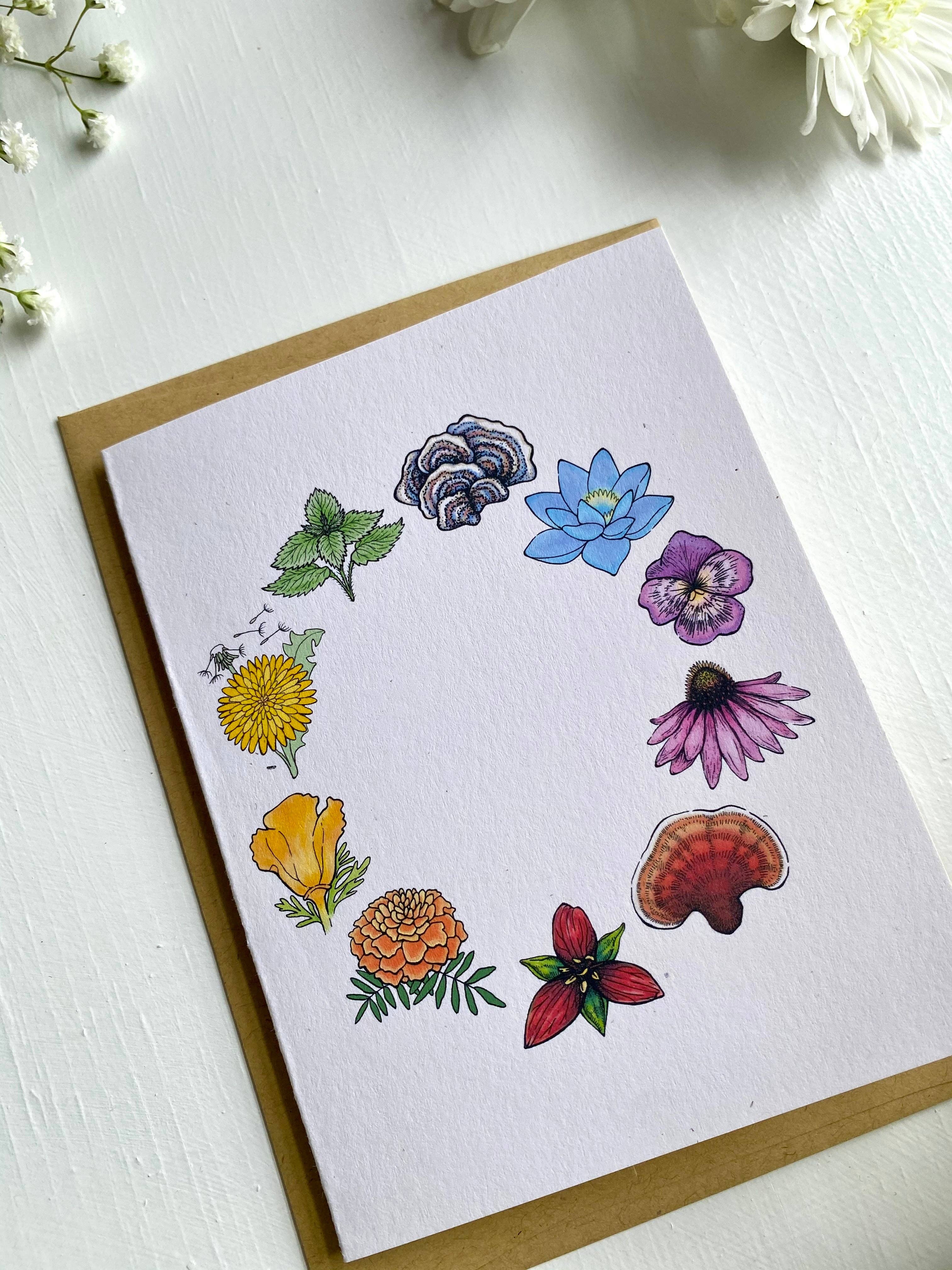 Wanderite – wholesale Everyday greeting card – Rainbow Herbs Blank Card1