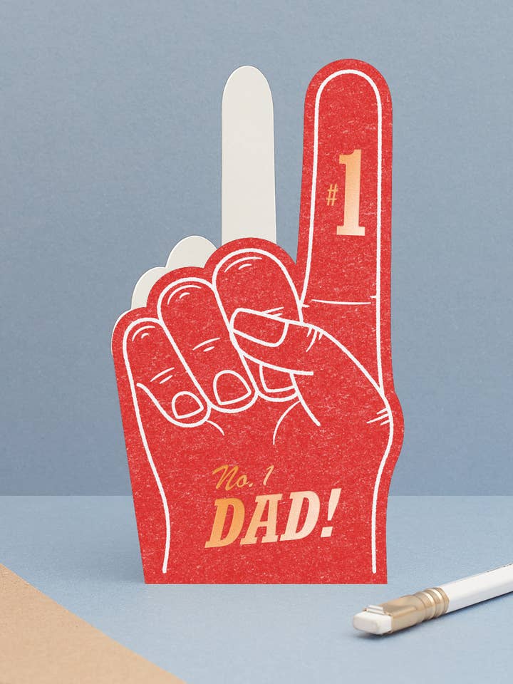 Schaumstofffinger Geburtstagskarte für Nr.1 Papa | Vatertagskarte für den Großhandel von Another Loop