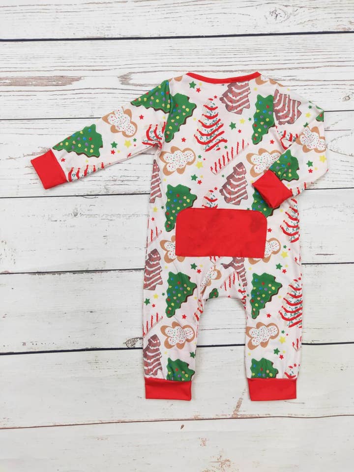 sassy kids palace - Wholesale Sleepsuit - Baby - Girls Christmas Tree Cakes Zip Sleeper1
