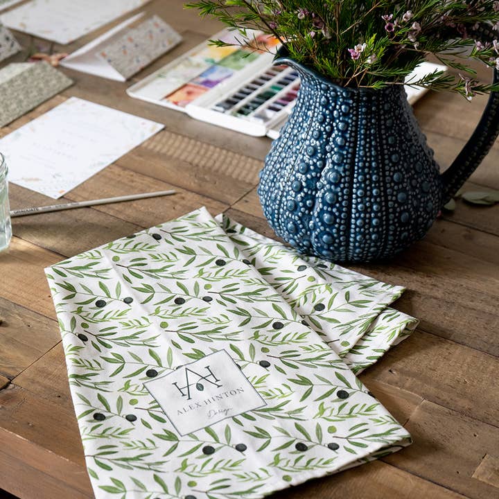 Olive Branch - Ekologisk bomullshandduk för wholesale av Alex Hinton Design