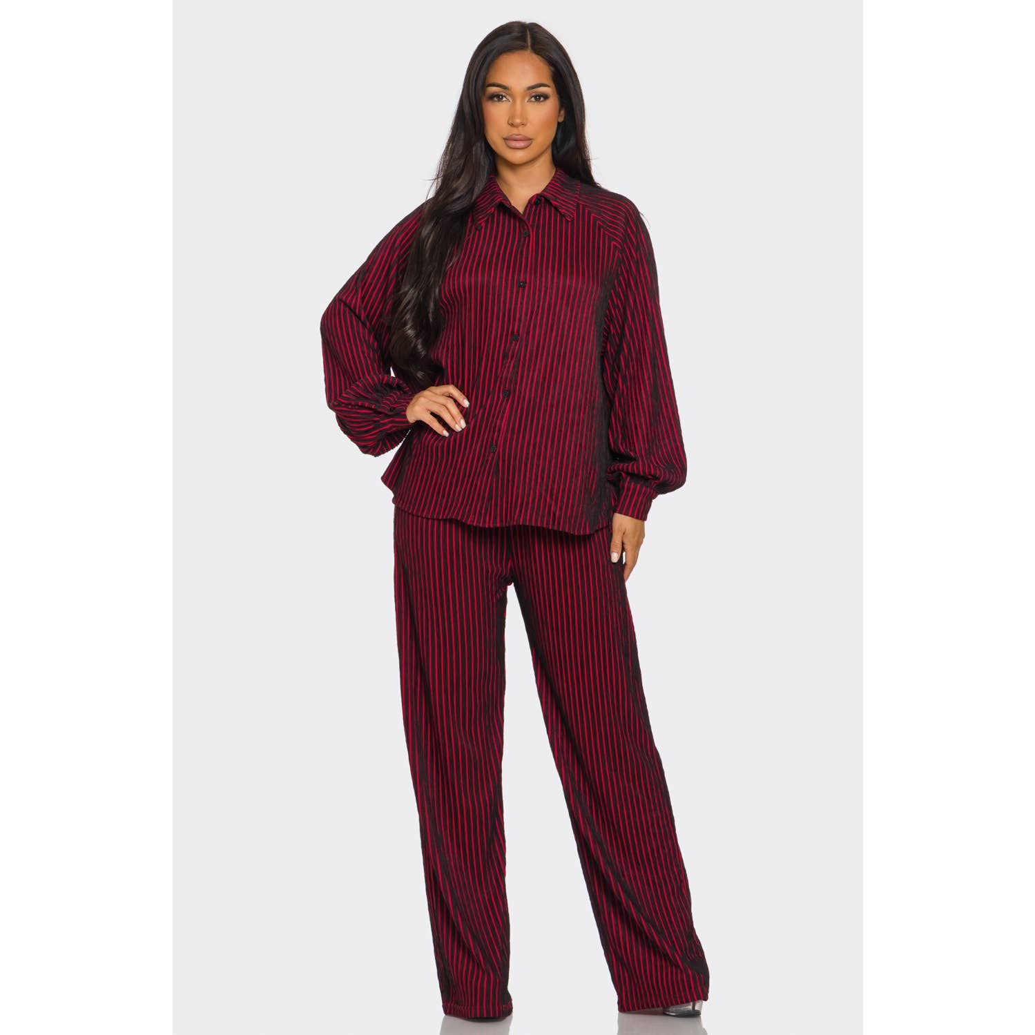 ITSSY - Wholesale Top & Pant Set (NOT Loungewear) - Women's - Button Down Shirt and Pant Set1