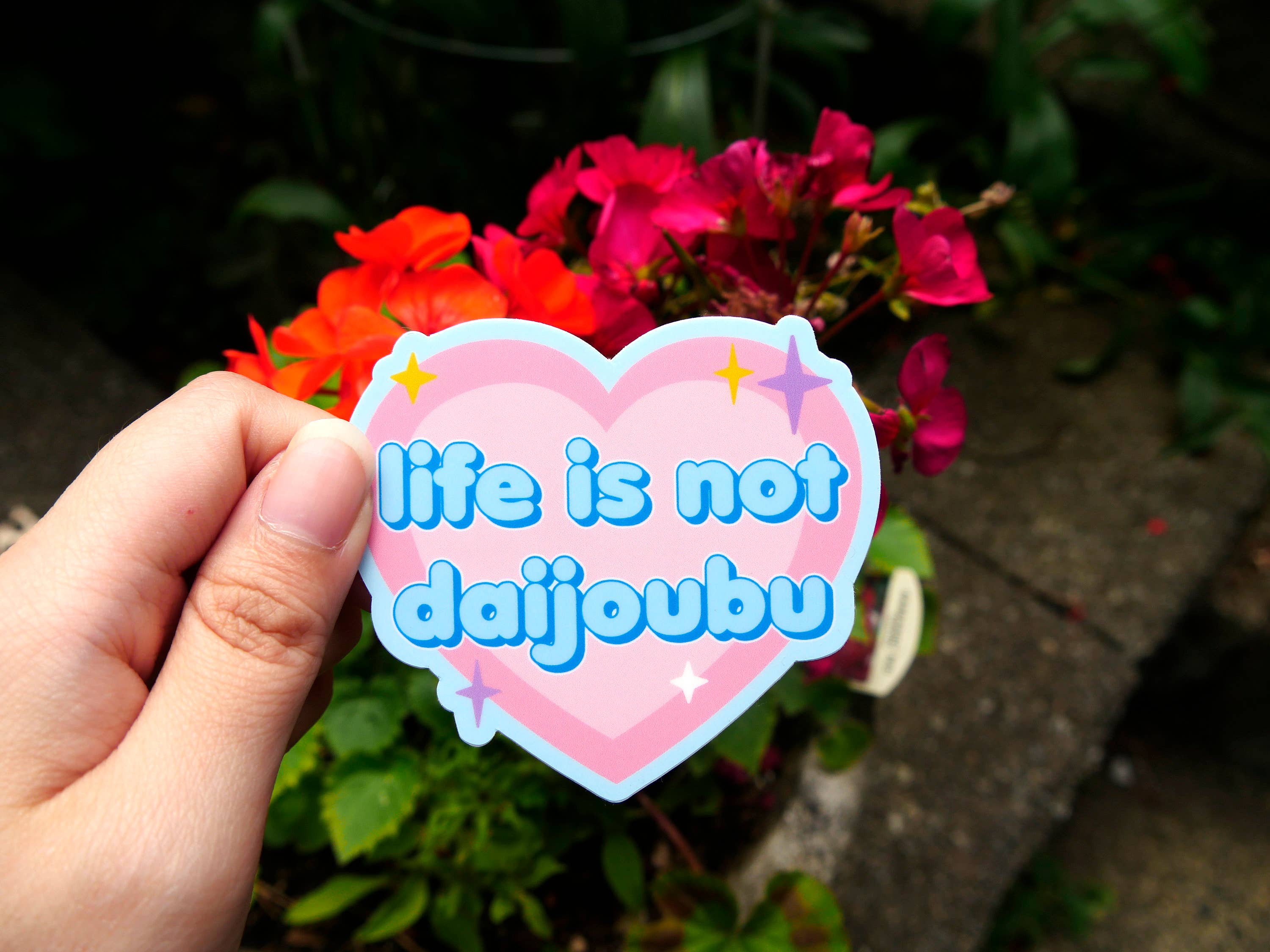 Meg-chan Doodles - Vente Autocollant - La vie n'est pas Daijoubu | Autocollant animé | Culture japonaise