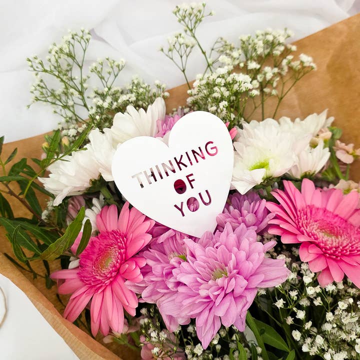 Thinking of You Heart Bouquet Pick for wholesale by LaFilleCreative