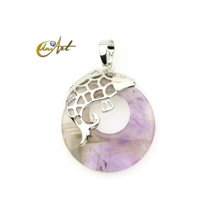 UniArt - Wholesale Individual Charm/Pendant - Fish Pendant With Mineral Donut4