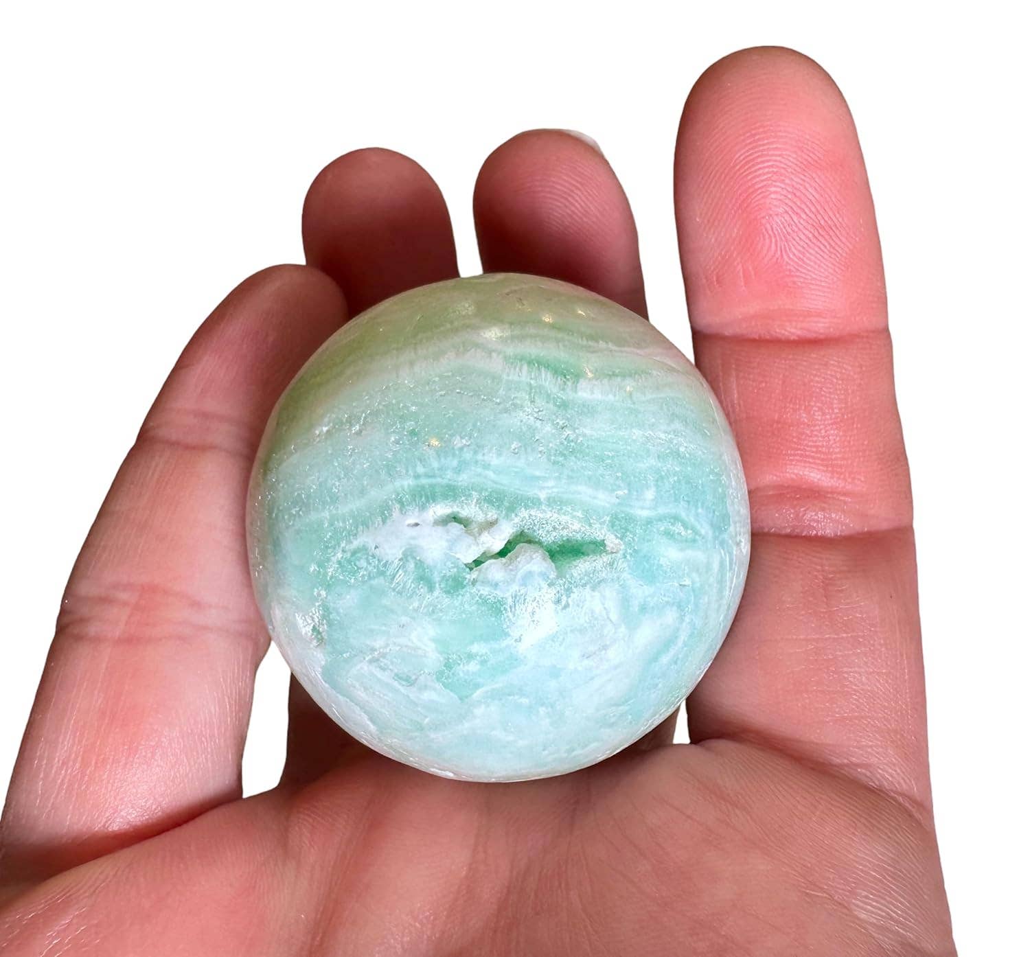 Doc Willard’s - Wholesale Spiritual Stone/Crystal - Caribbean Calcite aka Blue Aragonite Sphere Set 138g/45.6mm2