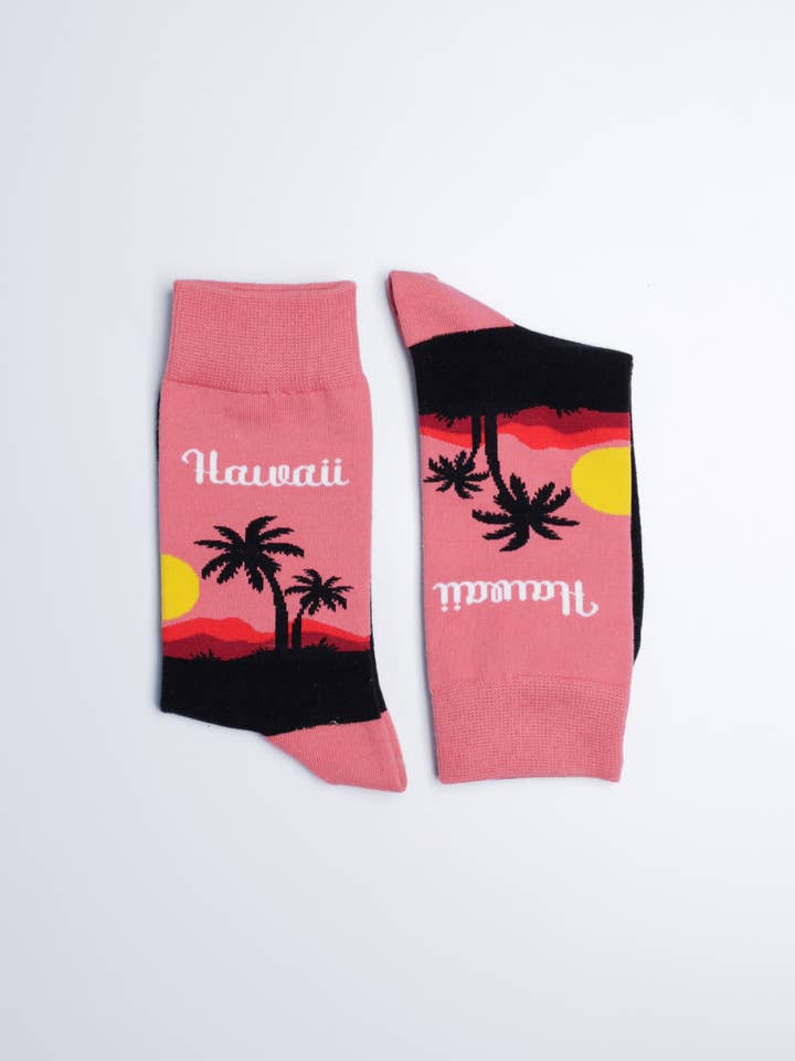 Just Fun Socks - Wholesale Socks - Women's - Women's Hawaii Palm Tropical Crew Socks4