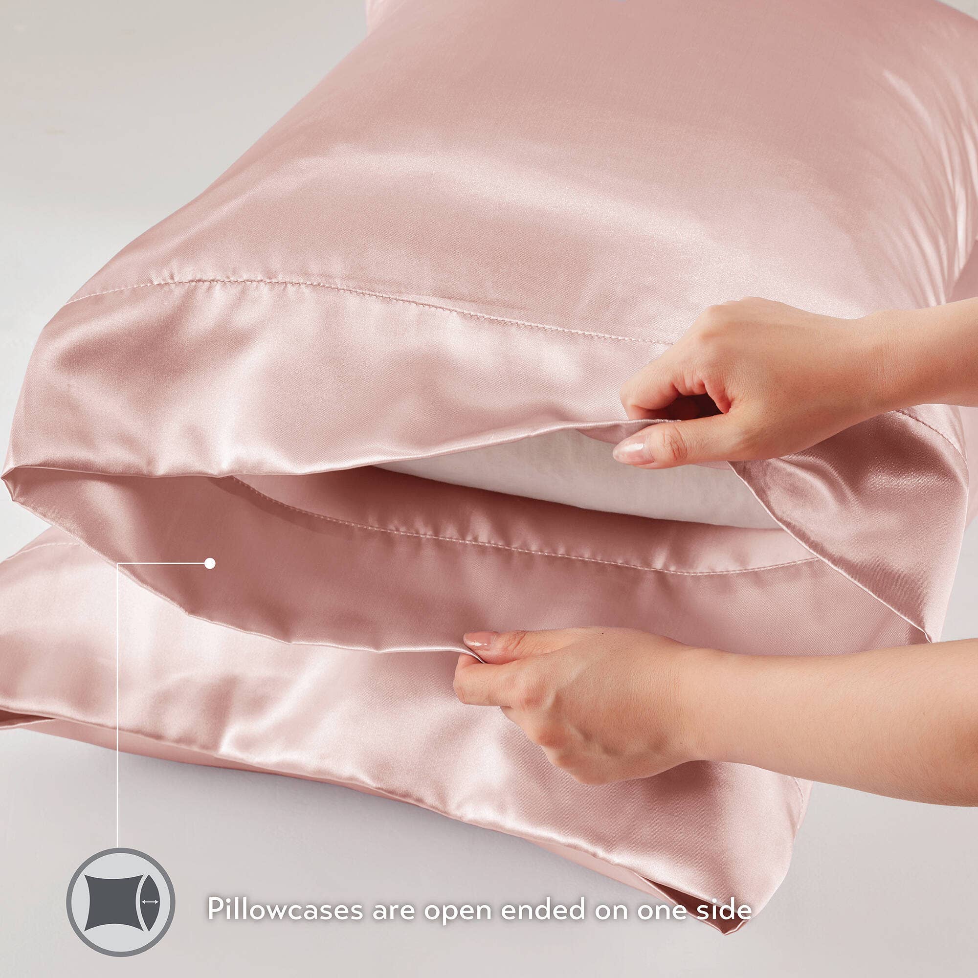 Olliix - Wholesale Sheet Set - Luxury Satin 6-Piece Sheet Set, Blush Pink8