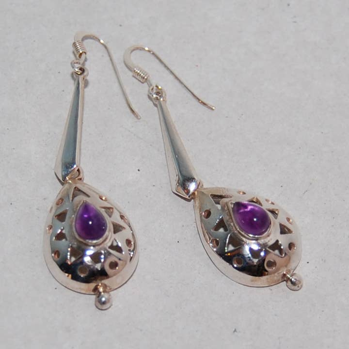 Amethyst drop earrings for wholesale by Kreitto jewels