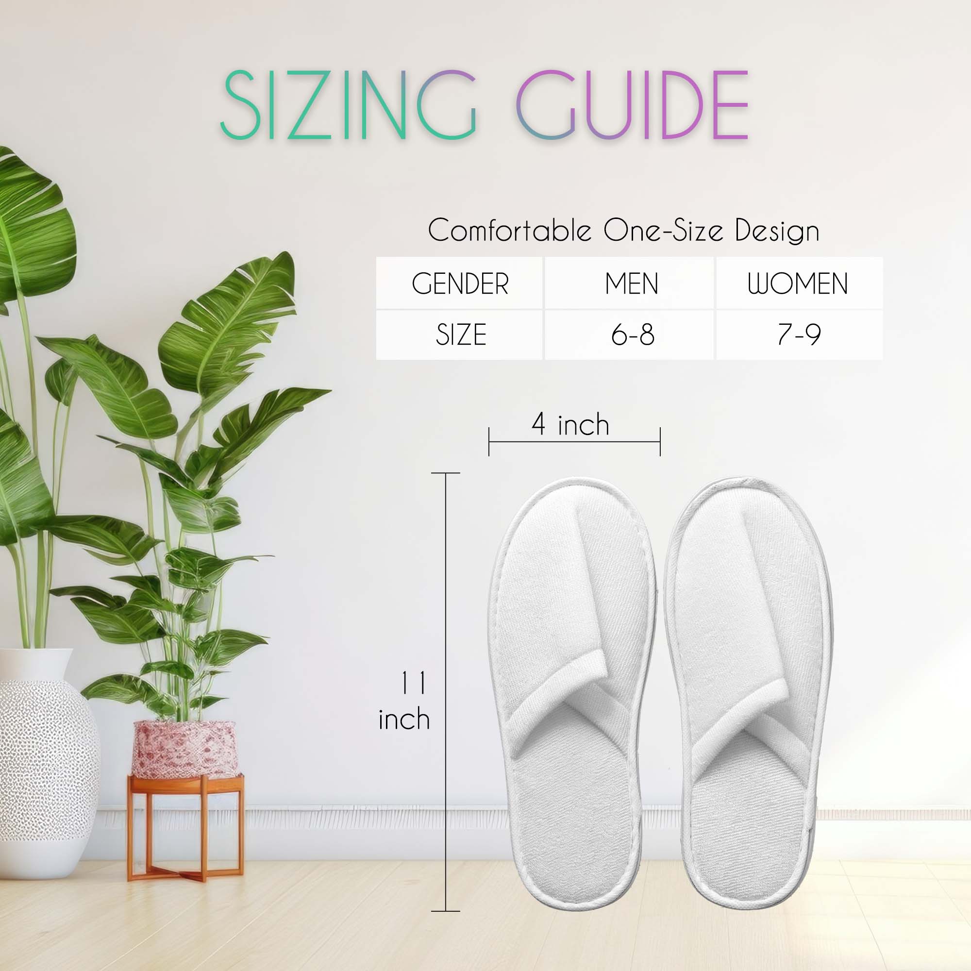 Appearus Products Corp. - Wholesale Slippers - Unisex - Case of 100: Disposable Closed Toe Fine Terry Spa Slippers2