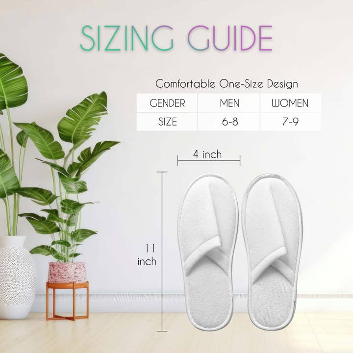 Appearus Products Corp. - Wholesale Slippers - Unisex - Case of 100: Disposable Closed Toe Fine Terry Spa Slippers2
