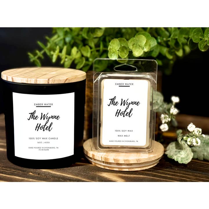 Ember Water - Wholesale Jar/Filled Candle - The Wynne Hotel 16 oz 100% Soy Candle1