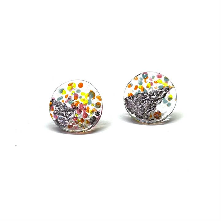 Glass and Palladium Midi Studs, Rio for wholesale by Helen Chalmers