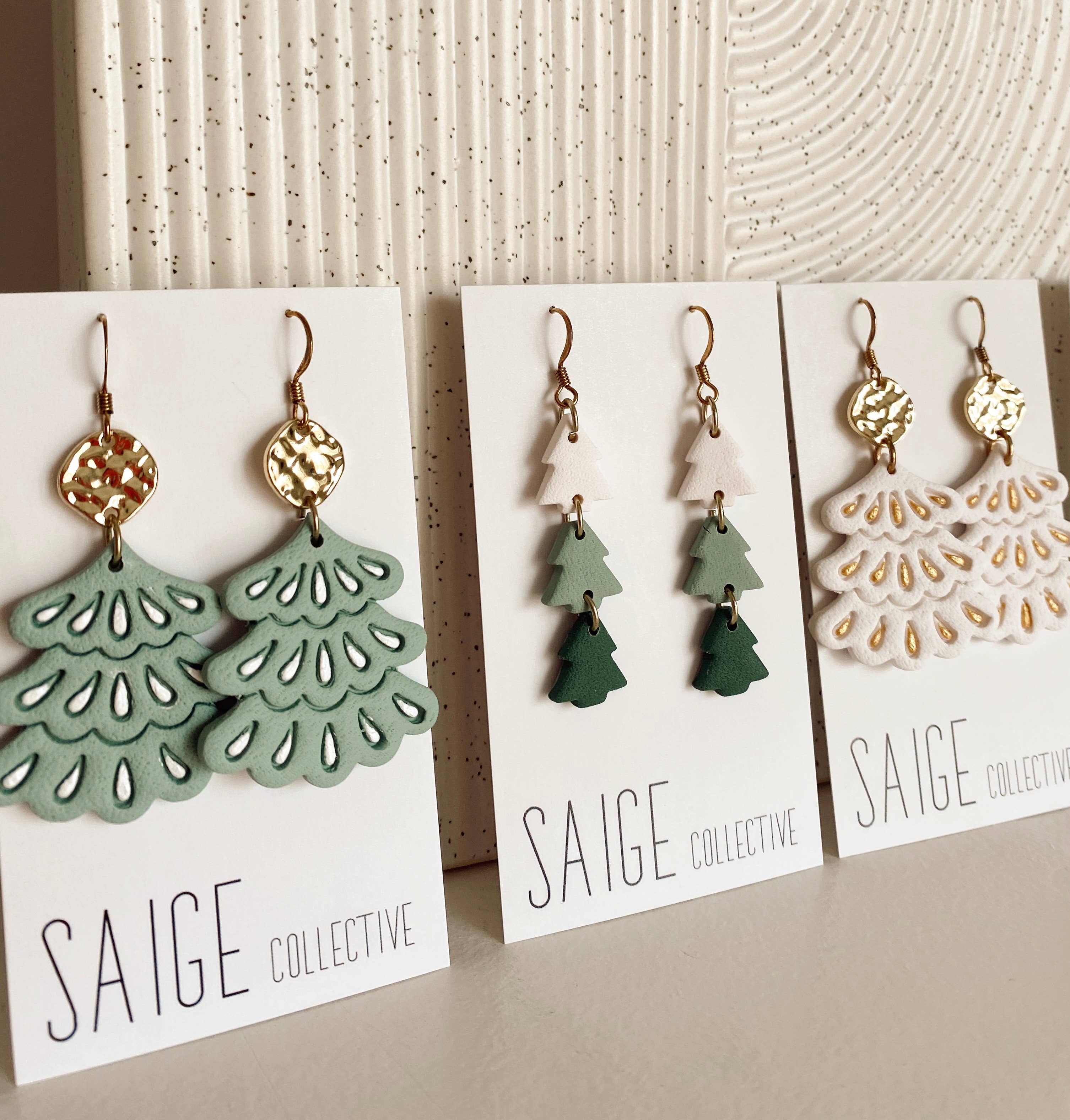 Saige Collective – wholesale Dangle earrings – Christmas Clay Earrings - assorted 10 pack 1