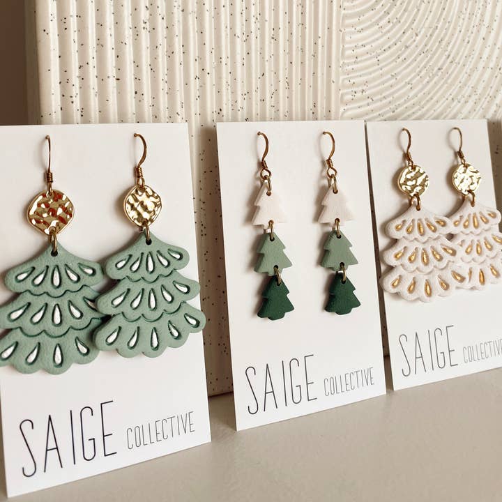 Saige Collective - Wholesale Dangle Earrings - Christmas Clay Earrings - assorted 10 pack 1