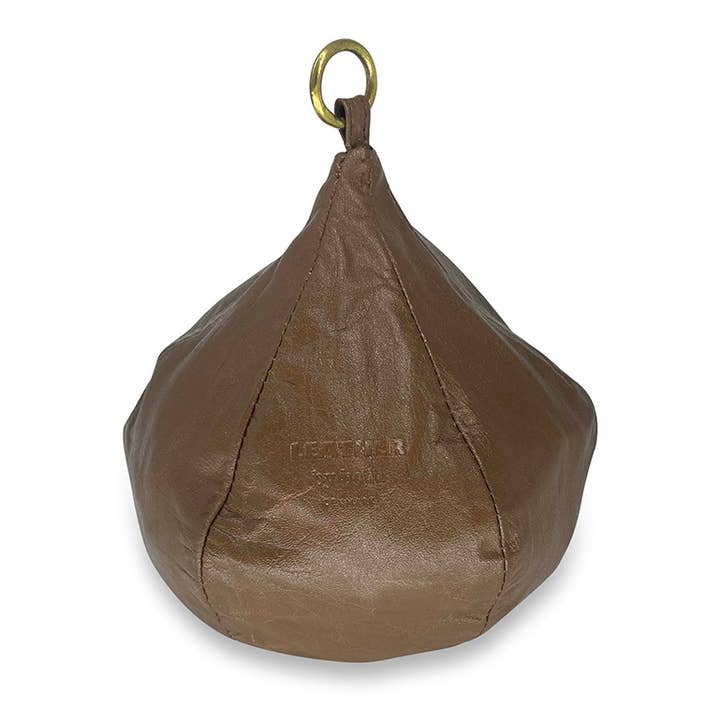 Onion coaster in brown leather for wholesale by LEATHER by beth