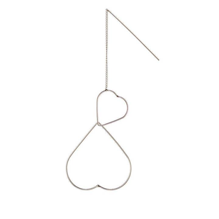 Orecchini pendenti in argento con doppio cuore per la vendita all'ingrosso da parte di Juulry